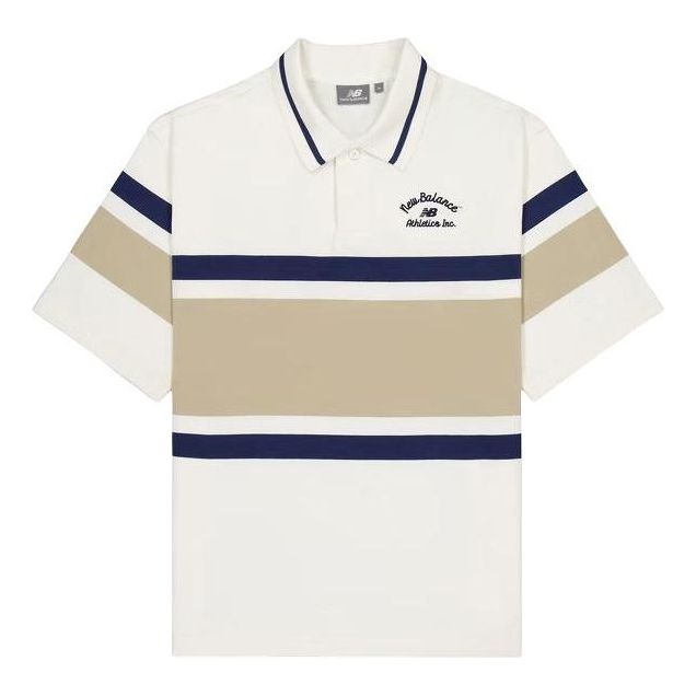 New Balance Athletics Striped Polo Shirt 'Ivory' NFE22241-IV