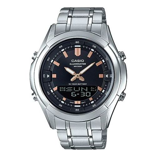 Casio Waterproof Analog-Digital Watch 'Silver Rose Gold' AMW-840D-1AVDF