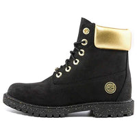 (WMNS) Timberland Heritage 6 Inch Waterproof Boots 'Black Nubuck with Gold' A5RRMW