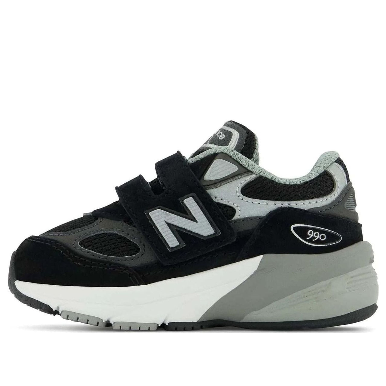 (TD) New Balance 990 V6 Hook and Loop Shoes 'Black Grey' IV990BK6