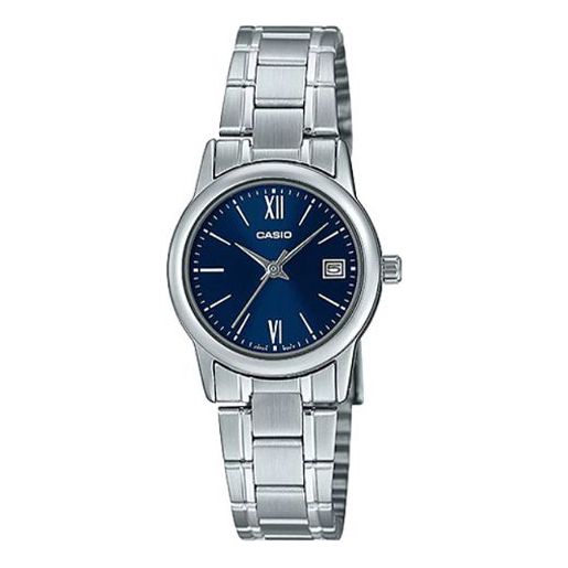 CASIO Waterproof Stainless Steel Strap Blue Analog LTP-V002D-2B3