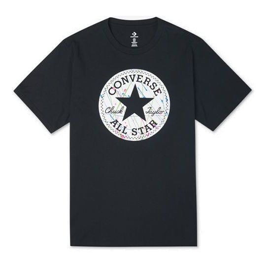 Men's Converse Chuck Pattern Round Neck Casual Sports Breathable Short Sleeve Black 10021506-A01