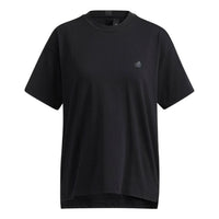 (WMNS) adidas Wording Loose Fit T-Shirt 'Black' HC2547
