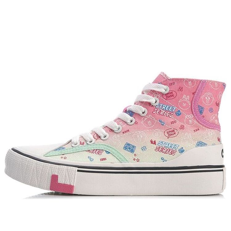 (WMNS) Li-Ning x LINE FRIENDS WeiWu Canvas Hi Shoes 'Pink White' AGCQ594-2