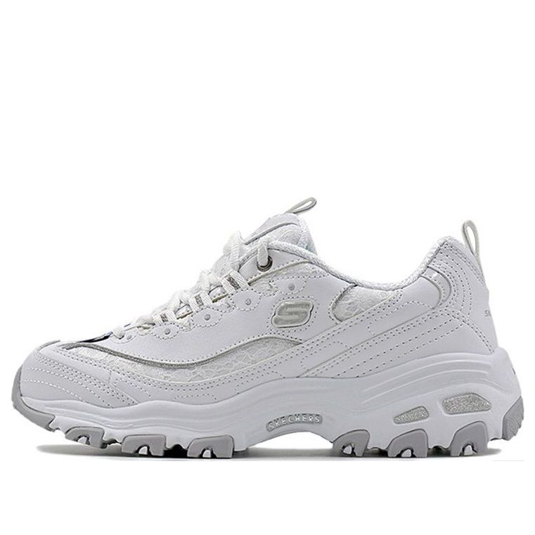 (WMNS) Skechers D'Lite-Looking Glass 'White Grey' 11959-WHT