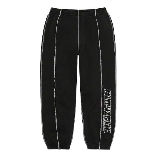 Supreme Coverstitch Sweatpants 'Black White' SUP-SS22-637