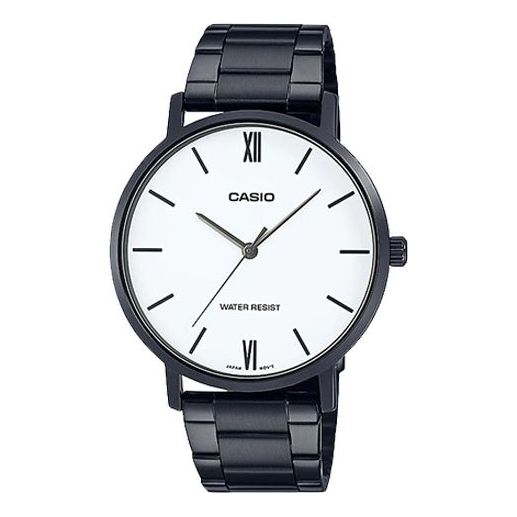 Casio Dress Classic Minimalistic Analog Steel Strap Watch 'Black White' MTP-VT01B-7B