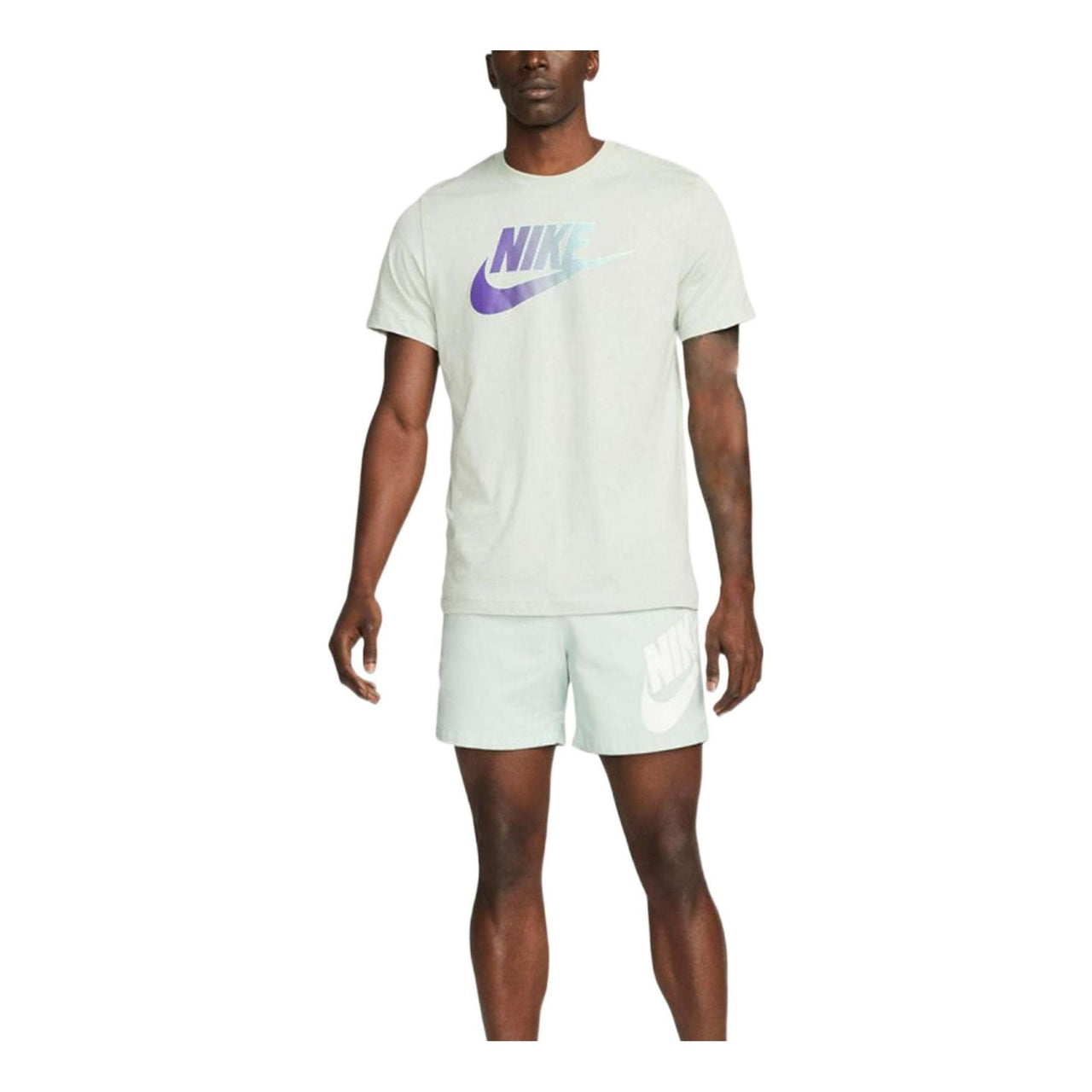 Men's Nike Solid Color Logo Embossing Round Neck Pullover Short Sleeve White T-Shirt DQ1112-017