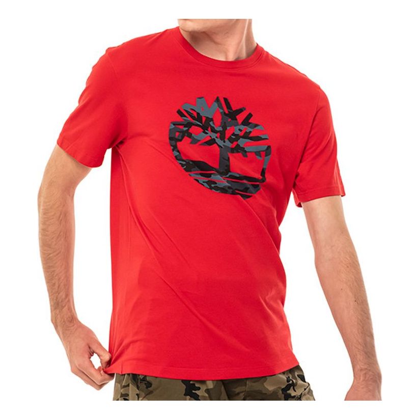 Men's Timberland Printing Short Sleeve Red A2B4PP92