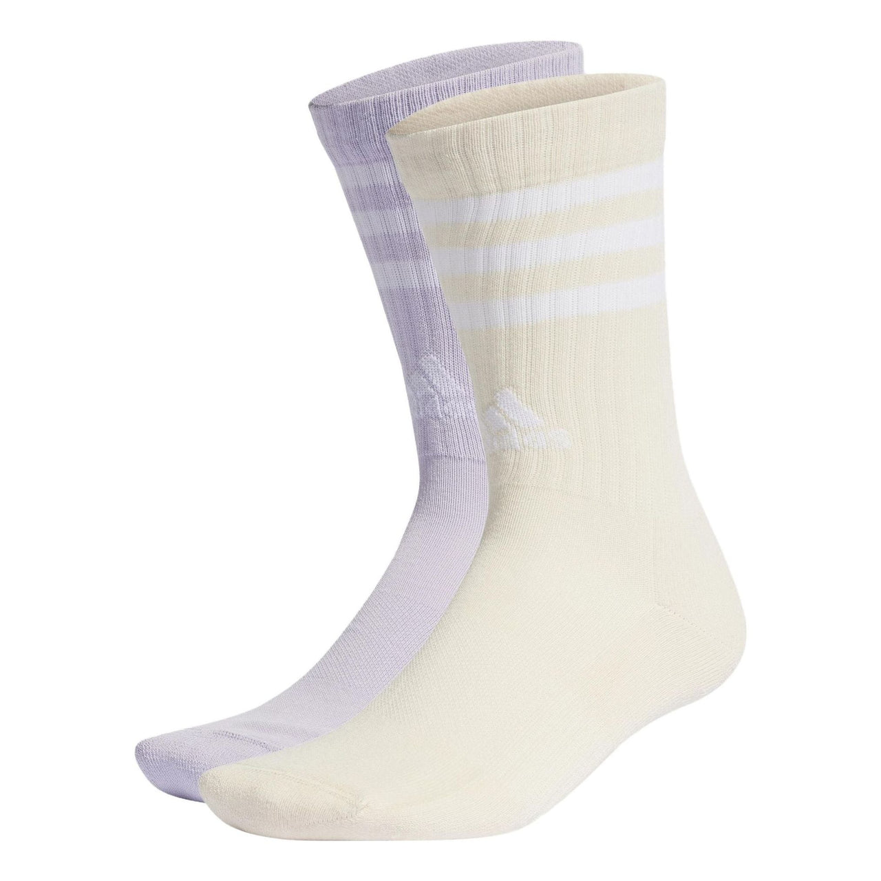 adidas 3-Stripes Cushioned Crew Socks 'Yellow Purple' IC1326