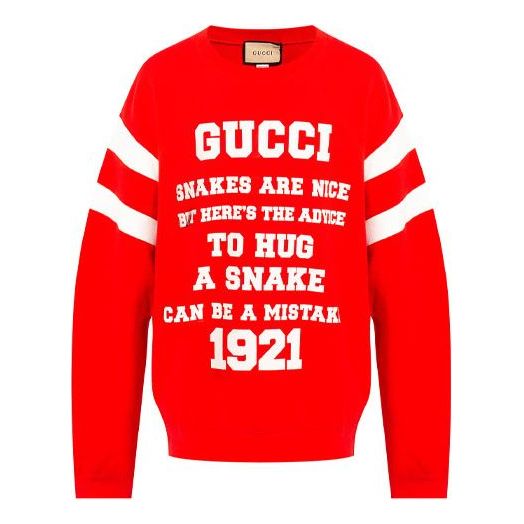 Gucci SS21 Logo Printing Round Collar Male Red 655471-XJDHO-6429