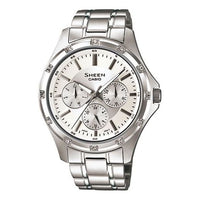 CASIO Waterproof Sports SHEEN Silver Analog SHE-3801D-7A