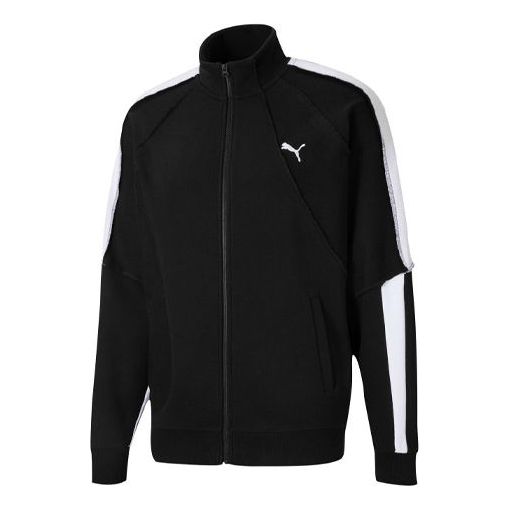 PUMA x ATTEMPT Crossover Embroidered Logo Stand Collar Knit Jacket Black 598258-01