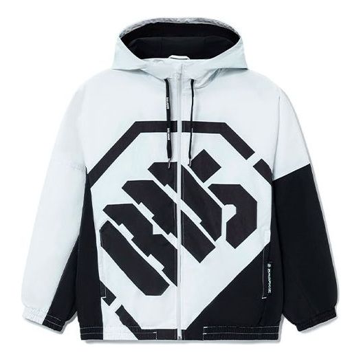 Li-Ning BAD FIVE Sports Basketball Hooded Jacket 'White Black' AFDS075-1
