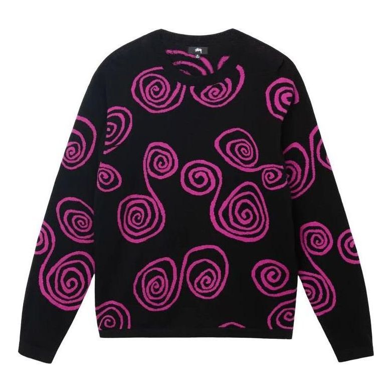 Stussy Spiral Knit Sweater 'Black Purple' 117150