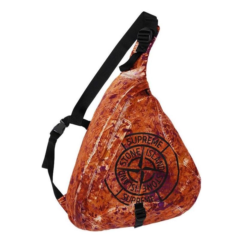 Supreme x Stone Island Printed Camo Nylon Shoulder Bag 'Orange Black' SUP-FW20-293