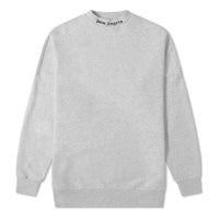 Men's PALM ANGELS Logo Over Sweatshirt Logo Pullover Gray PMBA021E194410020710