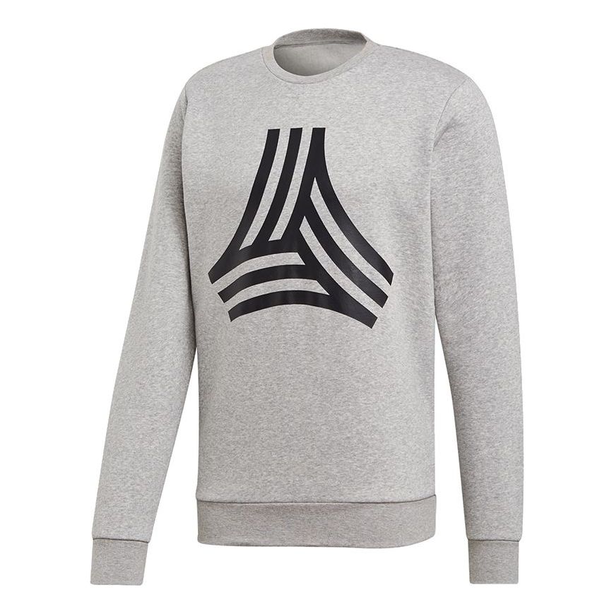 Men's adidas Tan Gr Swt Crew Soccer/Football Sports Printing Round Neck Pullover Gray DP2691