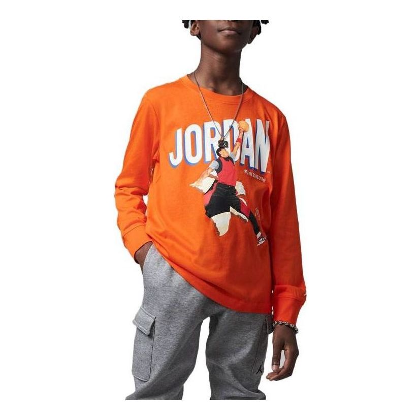 (GS) Air Jordan MVP Breakout Long Sleeve T-shirt 'Orange' FJ6377-891
