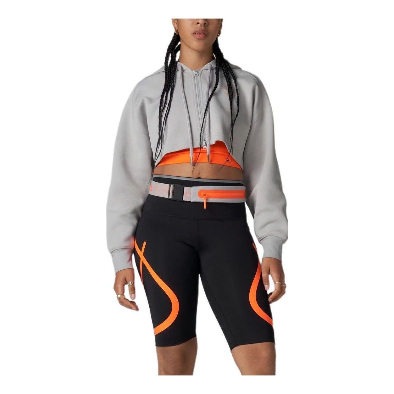 (WMNS) adidas By Stella McCartney Cropped Hoodie 'Grey' HA8961