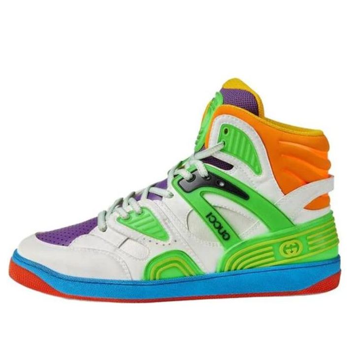 Gucci Basket Breathable Wear-Resistant Non-Slip High 'White Green Purple' 661301-2SH80-9062