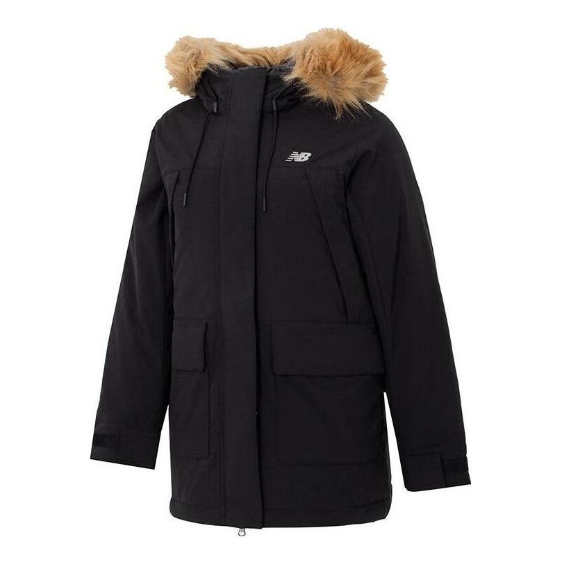 (WMNS) New Balance Winter Long Down Parka Jacket 'Black Brown' AWJ34305-BK