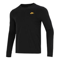 Men's Nike Minimalistic Alphabet Logo Athleisure Casual Sports Round Neck Long Sleeves Black T-Shirt DR7822-010