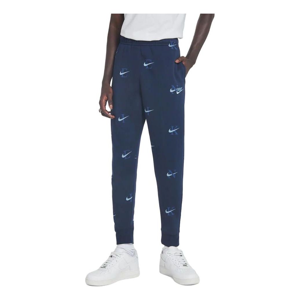 Nike NSW All-Over Print Club Fleece Joggers 'Blue' DV9611-451