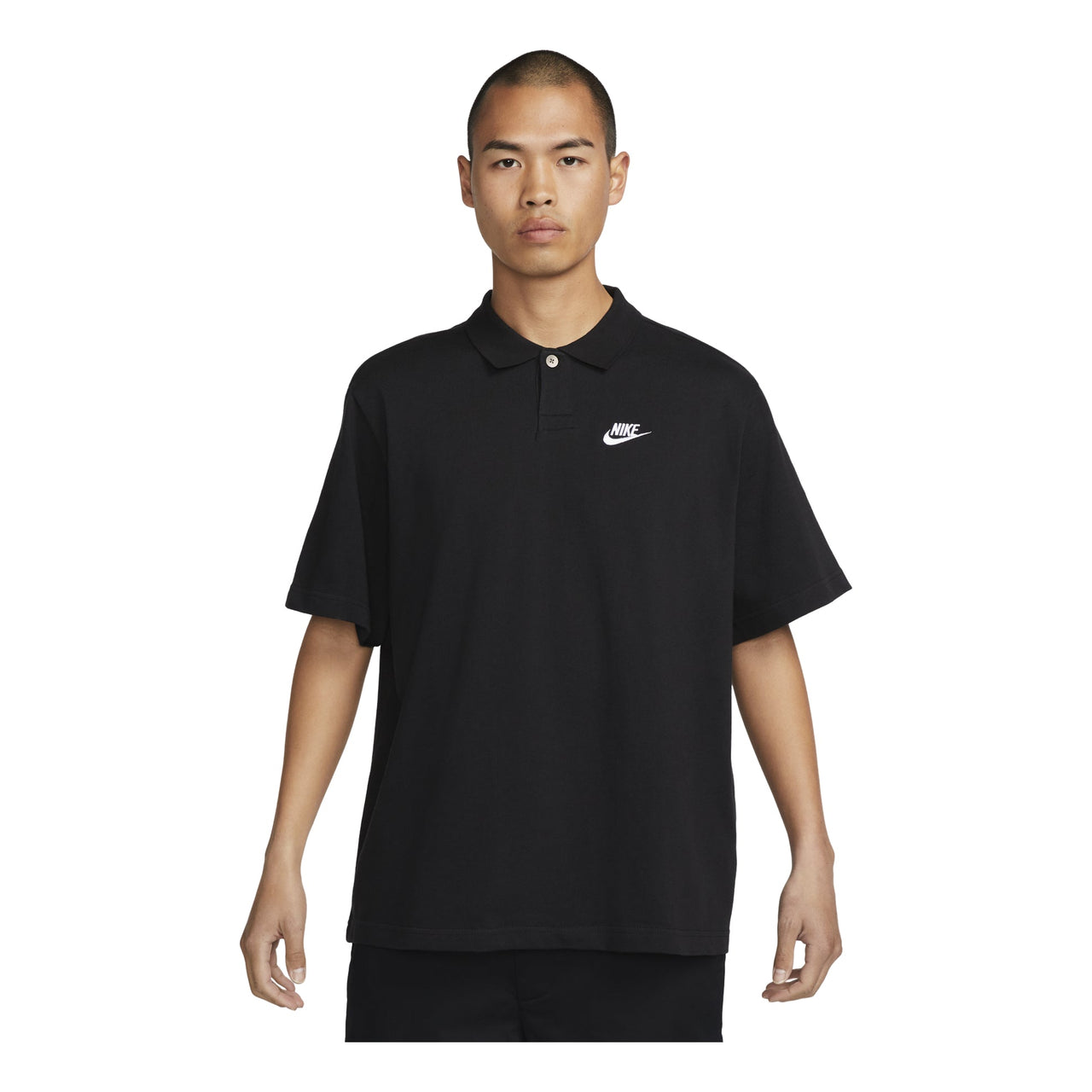 Nike Club Lapel T-Shirt 'Black' DX0618-010