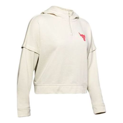 (WMNS) Under Armour x Project Rock Terry Hoodie 'White Pink' 1351807-110