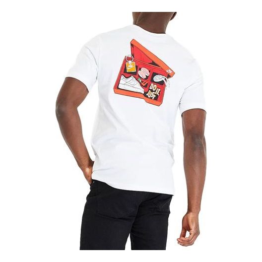 Men's Nike Box Printing Short Sleeve White T-Shirt CI6300-100