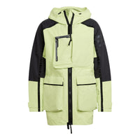 adidas Contrast Color Stitching Sports Hooded Jacket Green H48578