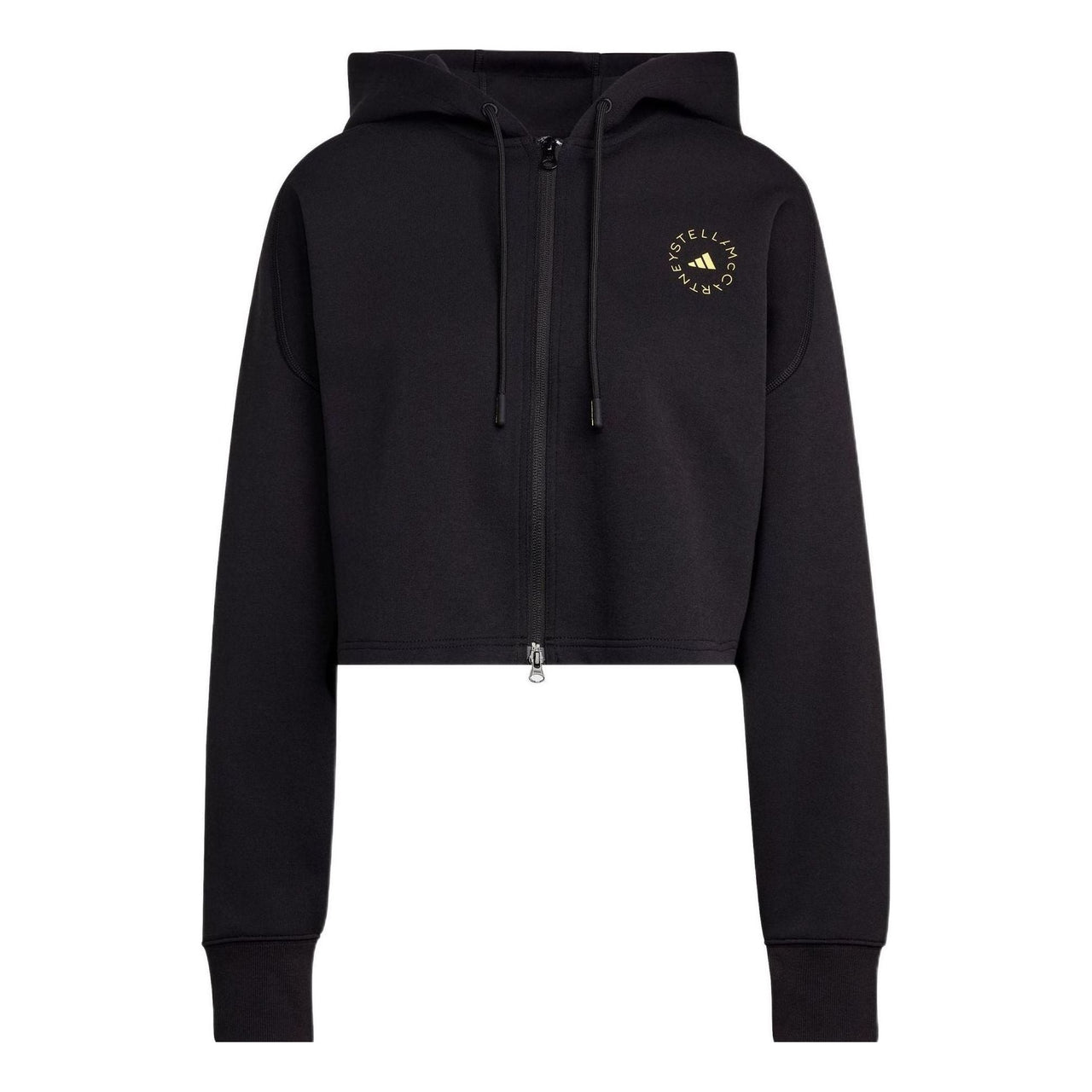 (WMNS) adidas by Stella McCartney Cropped Hoodie 'Black' HG1946