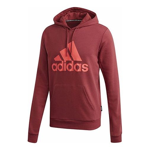 Men's adidas Hooded Pullover Long Sleeves Red FT8414