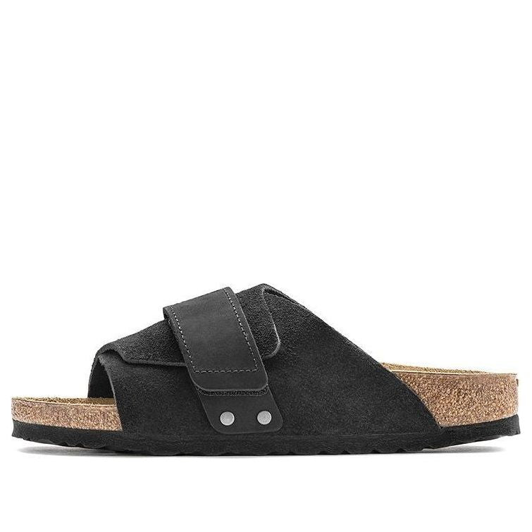Birkenstock Kyoto Nubuck-Suede Leather Narrow Fit Sandals 'Black' 1022566