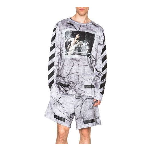 Off-White SS21 Large Printing Pullover Gray White OMBA003G20FLE0029988