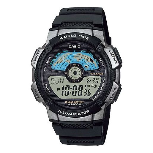 CASIO Sports Quartz Waterproof Mens SilverBlack Analog AE-1100W-1AV