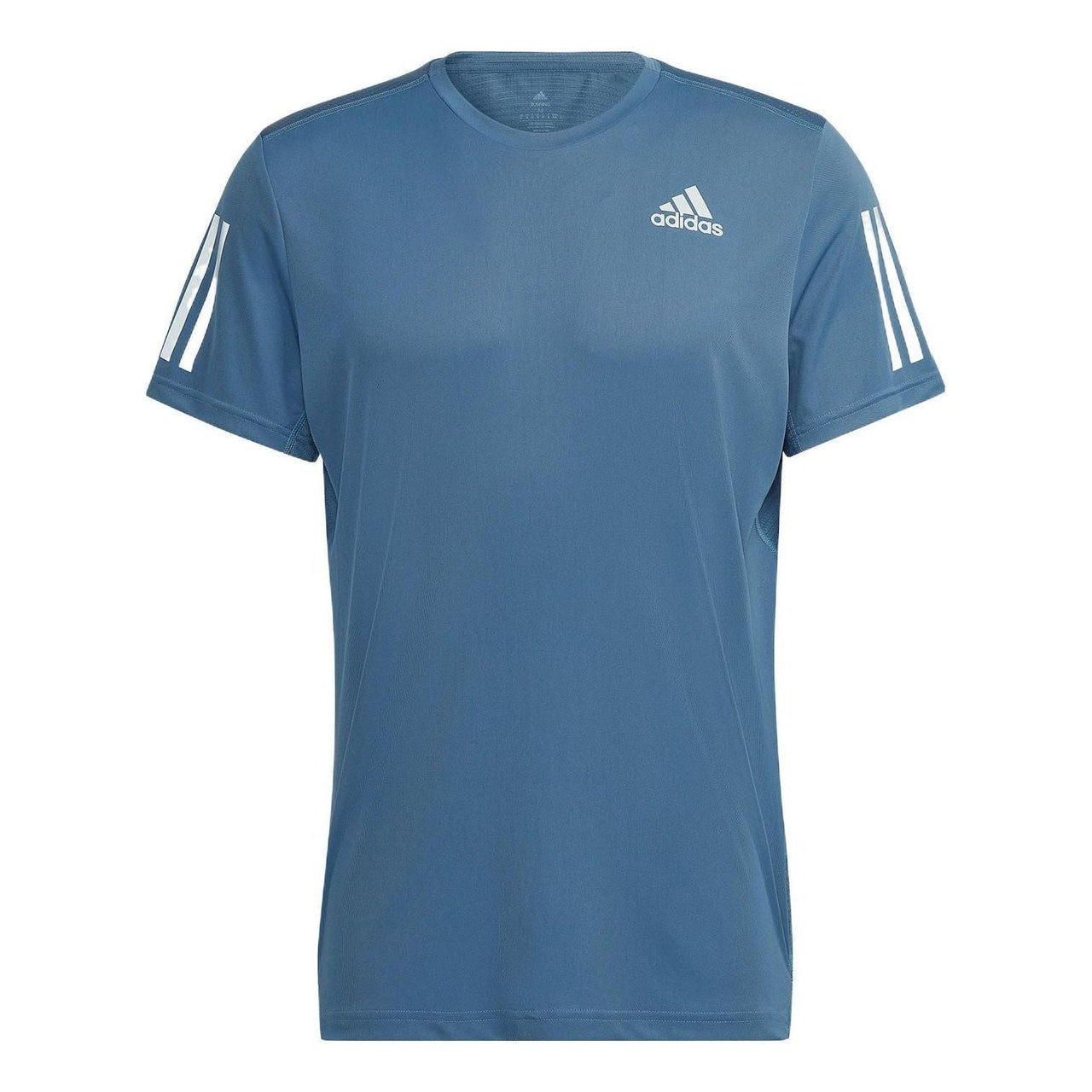 Men's adidas SS22 Logo Stripe Round Neck Short Sleeve Blue T-Shirt HL5988