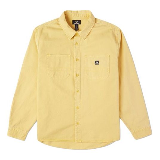 Men's Converse Casual Woven Button Cardigan Retro Long Sleeves Jacket Gold 10022012-A03