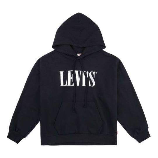 (WMNS) Levi's Loose Casual Hoodie Black 85280-0016
