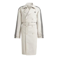 adidas 3-Stripes Street Style Long Logo Trench Coat 'Beige' IL2492