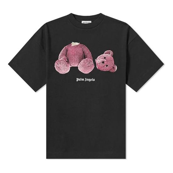 Men's PALM ANGELS Kill The Bear Tee Purple Short Sleeve Black PMAA001F194130031028