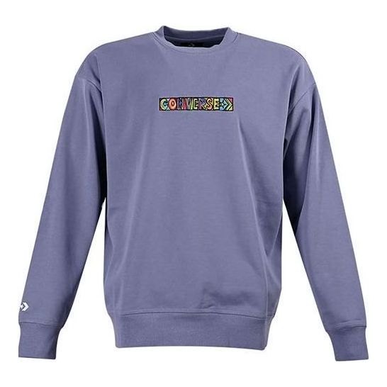 Converse Embroidered Workmark Fleece Crew 'Purple' 10023777-A02