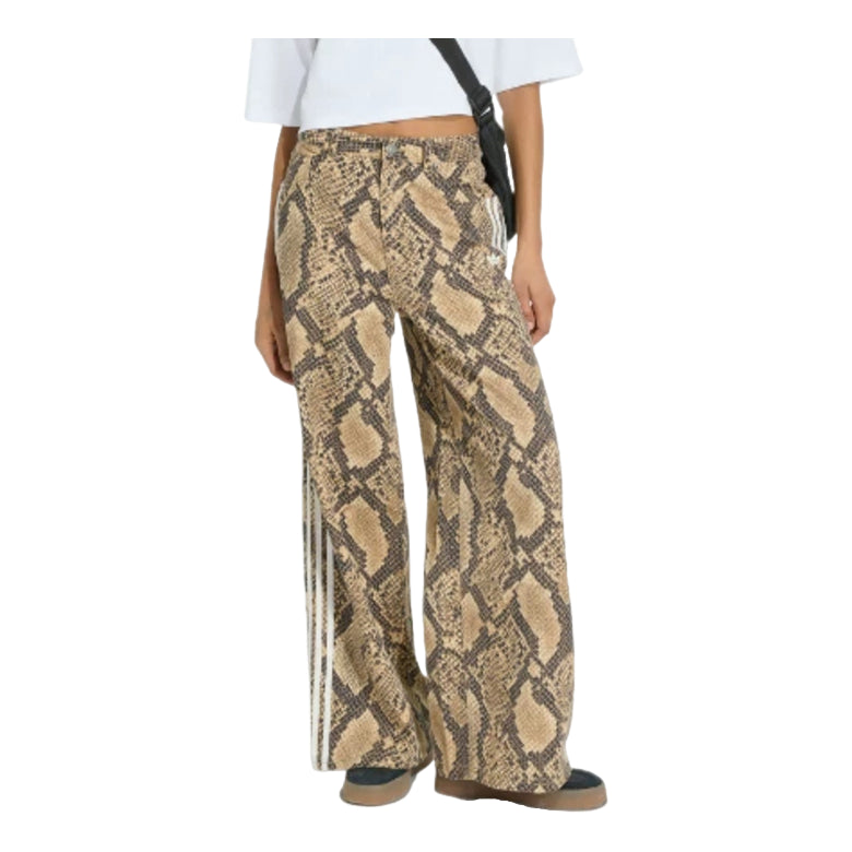 (WMNS) adidas Snake Print Denim Loose Pants Asia Sizing 'Linen Magic Beige' KY0630
