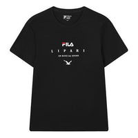 FILA Alphabet Printing Casual Round Neck Sports Short Sleeve Black F11M128108F-BK