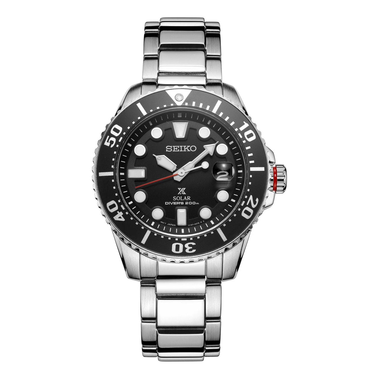 Men's SEIKO 200m Casual Black Warrior Solar Energy Watch SNE551P1
