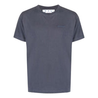 Off-White SS22 Diag Back Printing Round Neck Short Sleeve Ordinary Version Blue OMAA027S22JER0044646