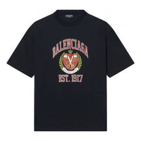 Balenciaga Est.1917 Crest Logo T-Shirt 'Black' 670943TLV891076