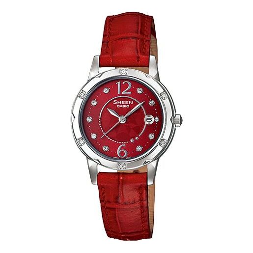 CASIO SHEEN Series Design quartz Business Watch SHE-4021L-4A Red Analog SHE-4021L-4AQ