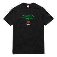 تيشيرت Supreme FW17 Plant Tee أسود باهت مطبوع عليه صورة بونساي بأكمام قصيرة للجنسين SUP-SS18-661